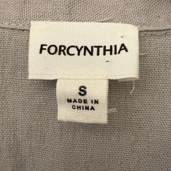 For Cynthia Linen Blend Shark Bite Hem Shirt Dress Size S - Picture 6 of 6